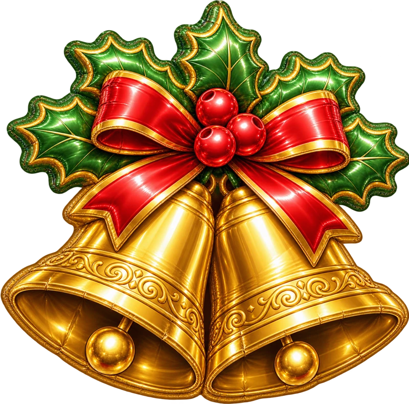 Bells with holly