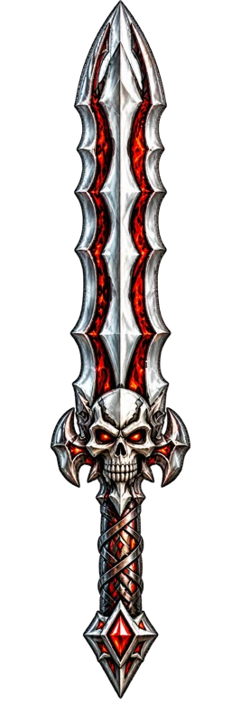 Silver red skull hilt
