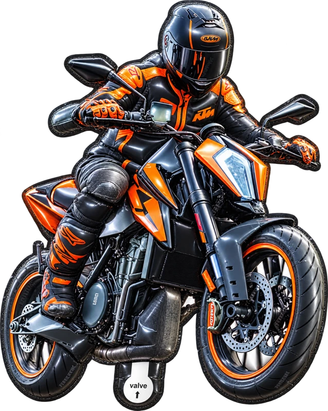 Motorcycle with rider
